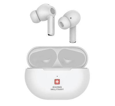 Swiss Military Delta 5 Earbuds, Active Noise Cancelling, White