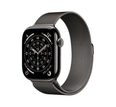 Apple Watch Series 11 GPS + Cellular 46mm Slate Titanium Case with Slate Milanese Loop M/L