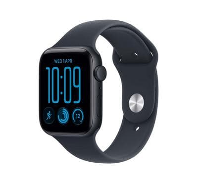 Apple Watch SE 3 GPS 44mm Midnight Aluminium Case with Navy Blue Sport Band - S/M