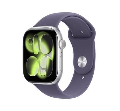 Apple Watch Series 11 GPS 46mm Silver Aluminium Case with Purple Fog Sport Band M/L