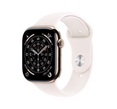 Apple Watch Series 11 GPS + Cellular 46mm Gold Titanium Case with Light Blush Sport Band M/L