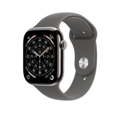Apple Watch Series 11 GPS + Cellular 46mm Natural Titanium Case with Stone Grey Sport Band M/L
