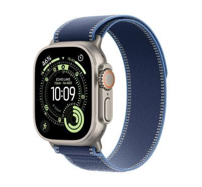 Apple Watch Ultra 3 GPS + Cellular 49mm Natural Titanium Case with Blue/Bright Blue Trail Loop M/