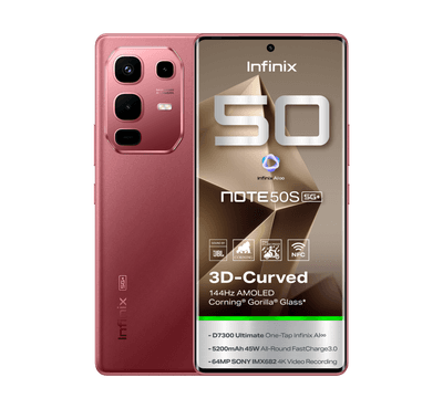 Infinix Note 50s, 5G, 256 GB, Burgundy Red