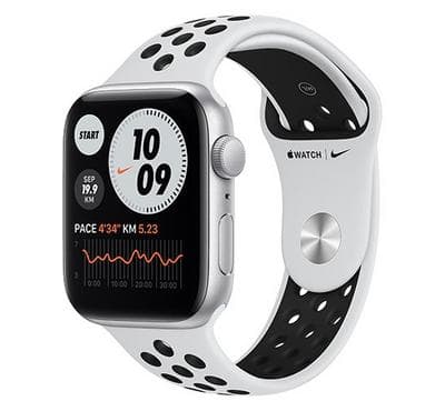 Apple Watch Nike SE GPS, 44mm Silver Aluminium Case with Pure Platinum/Black Nike Sport Band