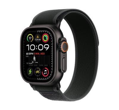 Apple Watch Ultra 2 GPS + Cellular 49MM Black Titanium Case with Black Trail Loop, Medium/Large