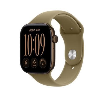 Apple Watch Series 12 GPS 46mm Dark Bronze Aluminium Case with Olive Sport Band - M/L