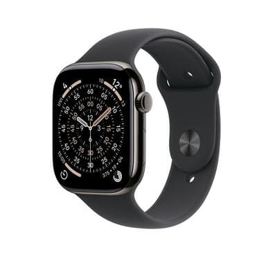 Apple Watch Series 11 GPS + Cellular 42mm Slate Titanium Case with Black Sport Band S/M