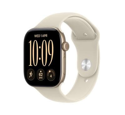 Apple Watch Series 12 GPS + Cellular 42mm Light Gold Aluminium Case with Sand Sport Band - M/L